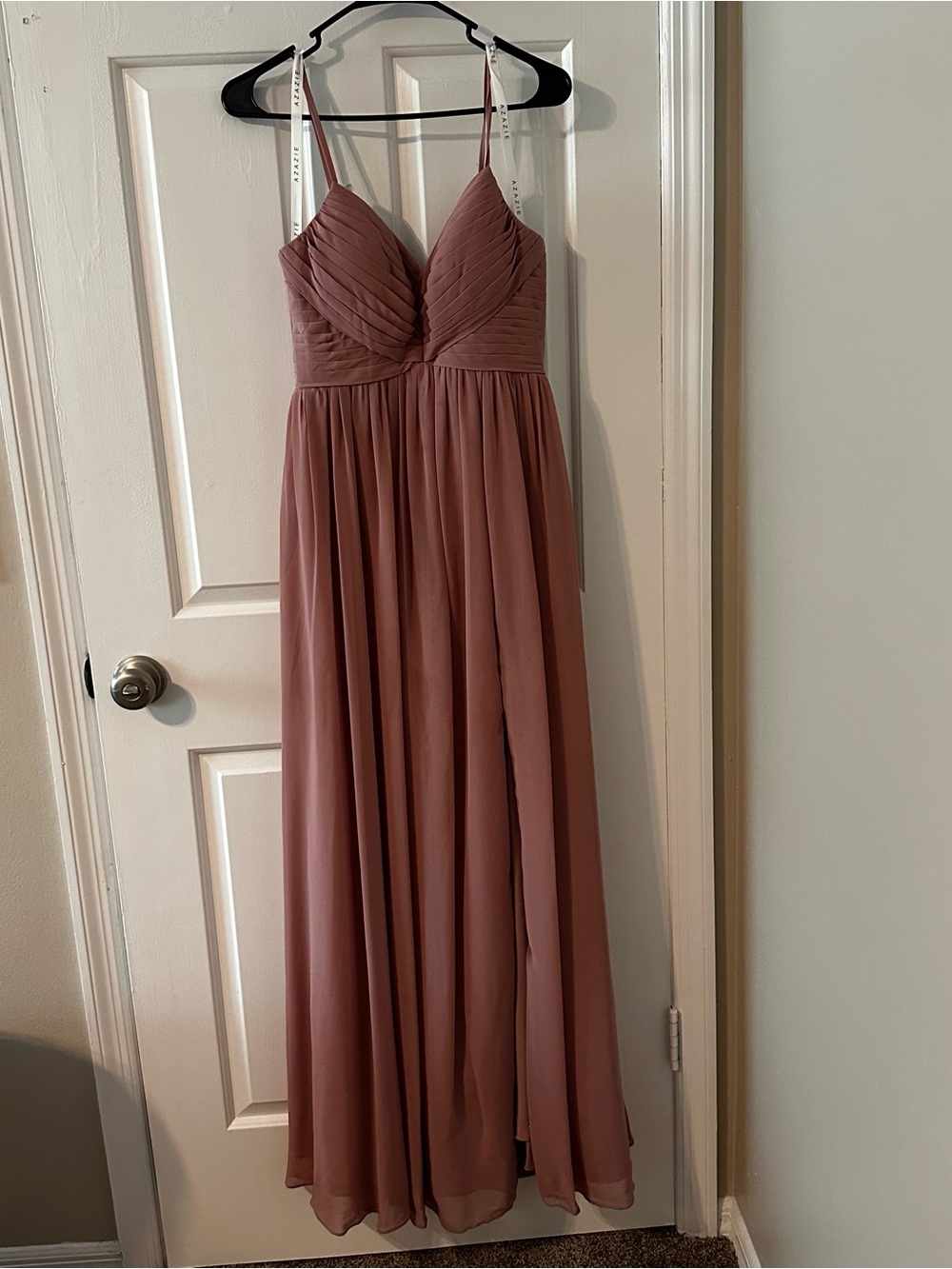 Azazie Dusty Rose Chiffon Gown